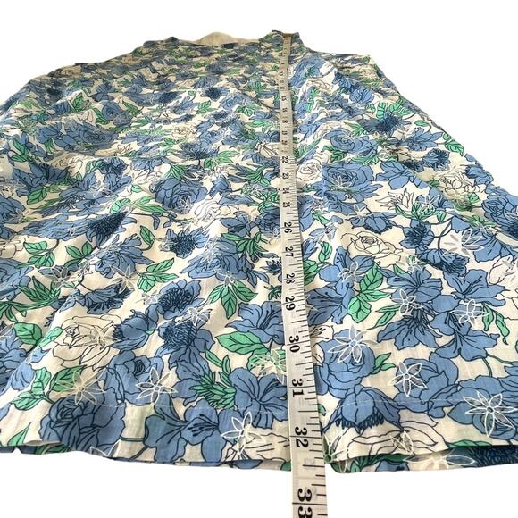 Poeta Floral Shift Dress Sz M Women’s NEW Sun Dress Tank Blue White Peekaboo - Picture 9 of 9